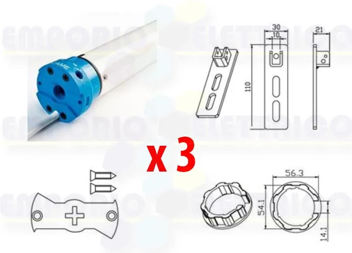 came 3 x kit motore tubolare per tapparelle mondrian 5 230v uy0019 001uy0019