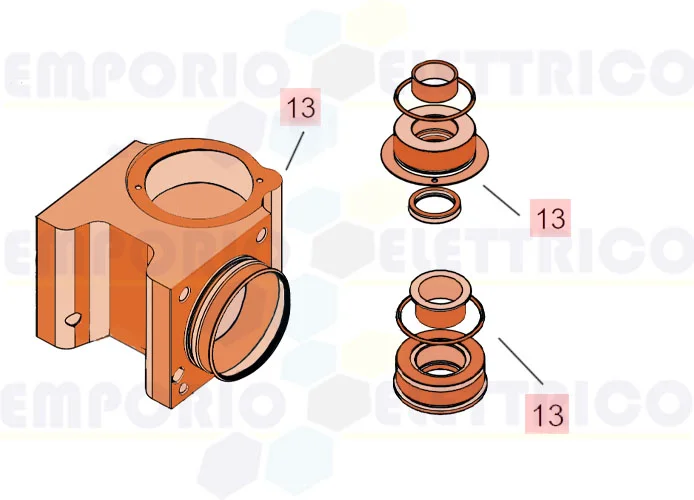 faac ricambio corpo centrale attuatore s800 m10 63003260