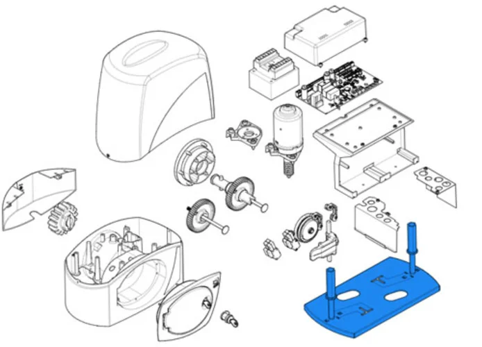 came ricambio base ancoraggio motoriduttore bx 119ribx049