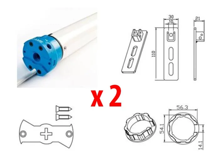 came 2 x kit motore tubolare per tapparelle mondrian 5 230v uy0019 001uy0019