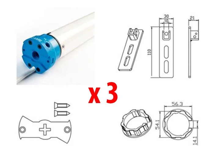 came 3 x kit motore tubolare per tapparelle mondrian 5 230v uy0019 001uy0019