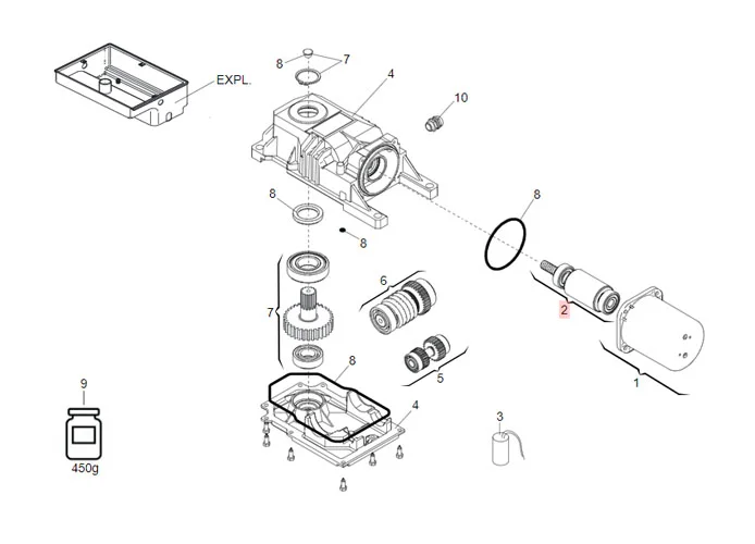 faac ricambio rotore 770/roller lento 746027