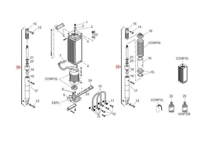 faac ricambio cilindro tuffante 620 con forcella filet 63003417