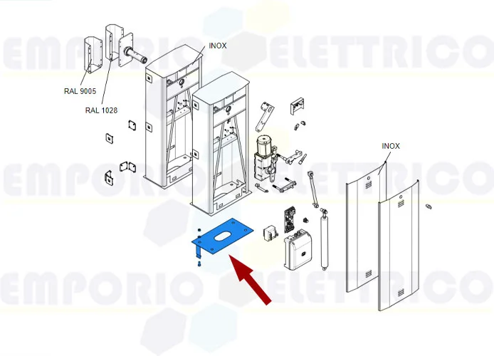 came ricambio piastra barriera gard 5-6-6,5-8m 119rig039