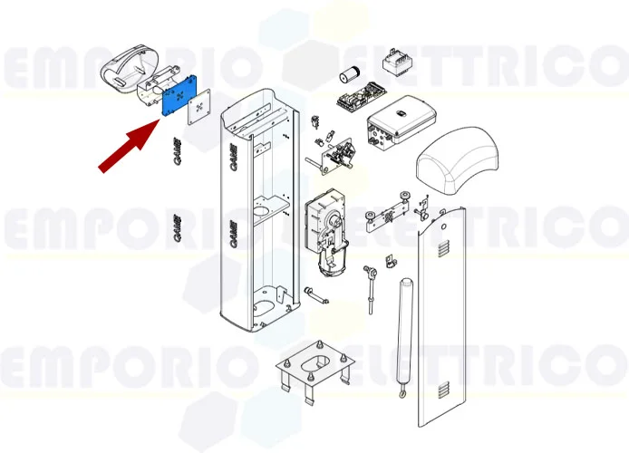 came ricambio piastra intermedia attacco asta gard 4 119rig168