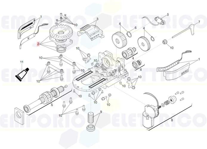 faac ricambio gruppo face gear s2500i 63003378