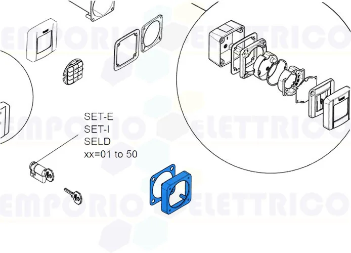 came ricambio adattatore selettori serie sel-g2080 88003-0063