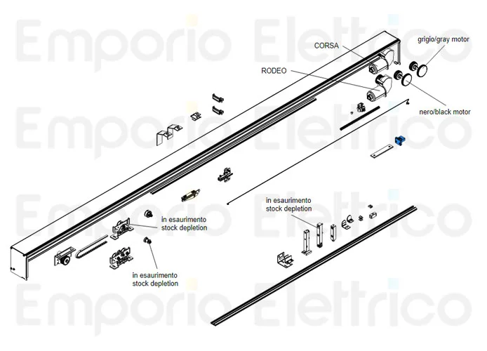 came ricambio originale tappo profilo antipanico sfondamento corsa - rodeo 119ri